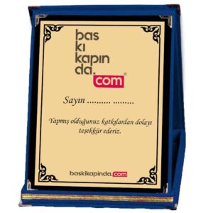 lacivert kadife kutulu plaket